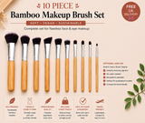 6pc & 10pc Bamboo Makeup Brushes with Eco-Friendly Carry Bag FREE UK Postage!