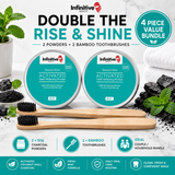 IB Rise & Shine Charcoal Teeth Whitening Powder & Bamboo Toothbrush Kit