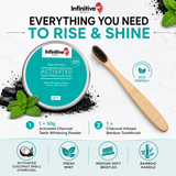 IB Rise & Shine Charcoal Teeth Whitening Powder & Bamboo Toothbrush Kit