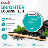 IB Rise & Shine Charcoal Teeth Whitening Powder & Bamboo Toothbrush Kit