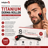 Infinitive Beauty Titanium Derma Roller | Face, Hair & Body Microneedling Tool + Optional Dermier Collagen Serum